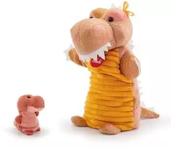 Trudi Handpuppe Dinosaurier mit Baby, orange, 25cm (TUDG4000)
