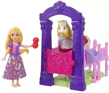 Disney Princess Storytime Stackers Rapunzels königlicher Stall mit Puppe und Pferd Maximus (JHH07)