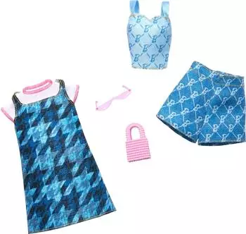 Barbie Fashions 2er-Pack Denim-Outfits & Zubehör (HRH45)