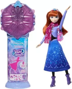 Mattel Anna Eislauf-Modepuppe mit 8 &Uuml;berraschungen (JMC94)