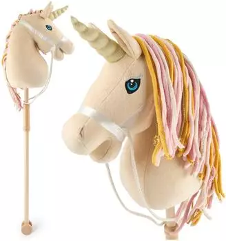 Bieco Steckenpferd Einhorn Aurora mit Rollen, Holz (74000214)