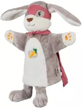 Sterntaler Handpuppe Super Hase, grau, Flauschstoff (3602664)