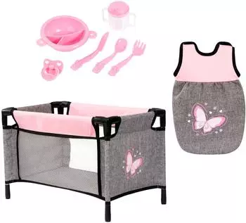Bayer Design Zubehör-Set mit Reisebett & Schlafsack Schmetterling (61733AE)