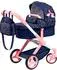 Bayer Design Xeo Kombi-Puppenwagen mit Wickeltasche, Blumen rosa/dunkelblau (17039AA)