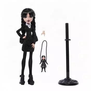 Monster High Wednesday Addams Puppe im schwarzen Kleid (JNJ91)