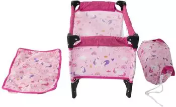Bayer-Chic Puppen-Reisebett Deluxe Einhorn pink (653-75)