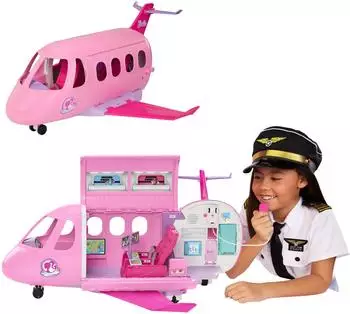 Barbie Dream Plane Spielset mit Sound, Mikrofon & 14 Zubeh&ouml;rteilen (JLW92)