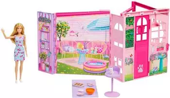 Barbie Weekend Escape Haus Spielset mit Puppe und Zubeh&ouml;r (JMD28)