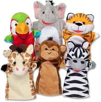 Spin Master Set mit 6 Safari-Handpuppen