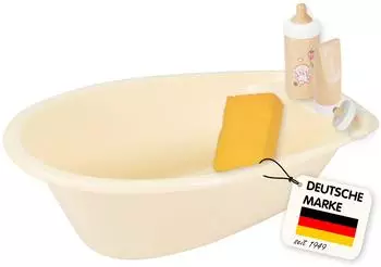 Heless Puppen-Bade-Set "Ahoi" mit Kapuzenbadetuch, Holz-Shampoo und Schwamm (269)