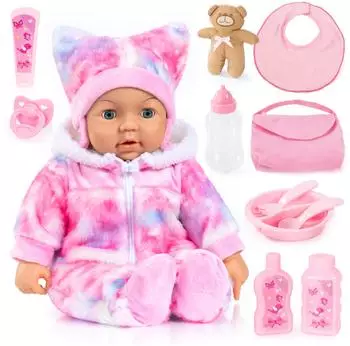 Bayer Design Piccolina Magic Eyes Puppe 46 cm Lila