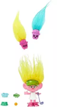 Mattel Trolls 3 Hair Pops Viva, Puppe mit gelbem Haar, ab 3 Jahren (HNF11)