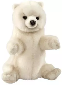 Hansa Creation Handpuppe Eisb&auml;r, wei&szlig;, Pl&uuml;sch, 31cm (BH7158)
