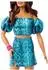 Barbie Fashionistas Style Puppe #250, braune Haare, türkisfarbenes Schlangenprint-Outfit (JJN63)