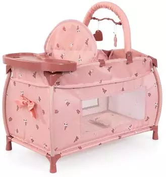 Bayer Design Multi-Puppenbett mit Hochstuhl, Wickelablage & Mobile, rosa (62826AA)