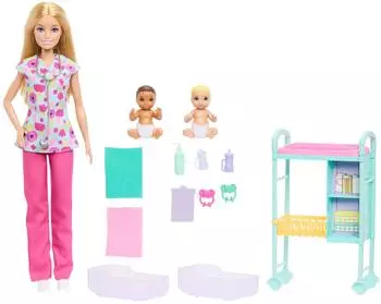 Barbie Kinder&auml;rztin-Spielset mit Puppe und Zubeh&ouml;r (JMK12)