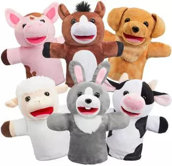 JOYIN Tier-Handpuppen-Set, 6 St&uuml;ck, Kinder (16139)