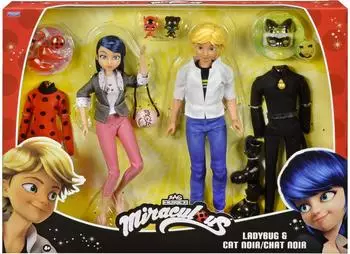 Bandai Miraculous Marinette & Adrien Puppen 2er-Set 26 cm
