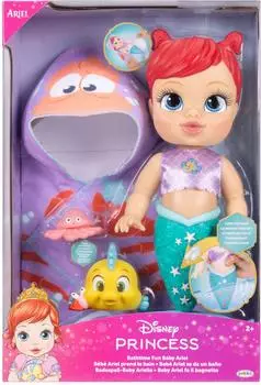 Disney Princess Ariel Badepuppe 30cm, Farbwechsel, Wasserspritzer (238464)