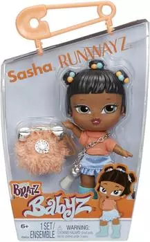 Bratz Babyz Runwayz Sasha Sammel-Modepuppe mit Halskette/Schlüsselanhänger (524083)