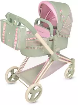 De Cuevas Toys Botanic 3-in-1 faltbarer Puppenwagen mit Tasche (81768)