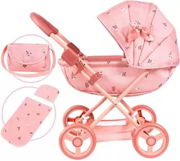 Bayer Design Cosy Puppenwagen faltbar, mit Wickeltasche, rosa (12726AA)