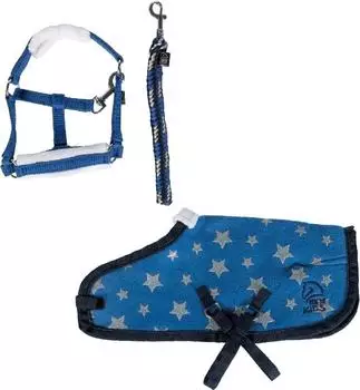 HKM Cuddle Pony Starset, blau mit Sternenmuster (14712)