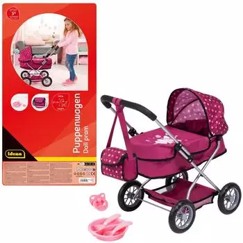 Idena Puppenwagen Smarty mit Tasche und Korb 58x37,5x57cm (40399)