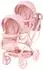 Bayer Design Xeo Twin Zwillingspuppenwagen mit Tasche und Sonnendach, rosa (26711AA)