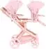 Bayer Design Xeo Twin Zwillingspuppenwagen mit Tasche und Sonnendach, rosa (26711AA)