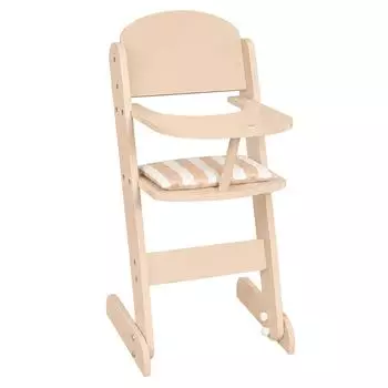Howa Puppenhochstuhl „Stripes" Holz, beige, bis 48cm (28403)