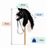 Relaxdays Steckenpferd Plüsch, schwarz-weiß, 71cm, Buchenholzstab