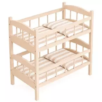 Howa Puppen-Etagenbett "Stripes" aus Holz, teilbar, für Puppen bis 48cm (24403)