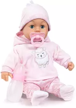 Bayer Design Interaktive Babypuppe sprechend, 38cm, Schlafaugen (93824CT)