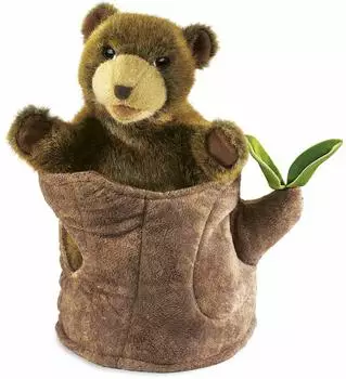 Folkmanis Handpuppe, FOLKMANIS, Bär im Baumstumpf