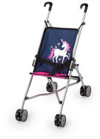 Bayer Design 30154AA, Bayer Design Puppen-Buggy, blau/pink mit Einhorn