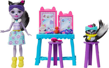 Mattel Enchantimals Stinktierspaß-Frisiertisch Spielset mit Sage Skunk und Caper