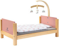 MUSTERKIND Puppenbett "Barlia, altrosa/natur" mit Mobile