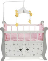 CHIC2000 Puppenbett "Stars Grau" aus Holz mit Mobile