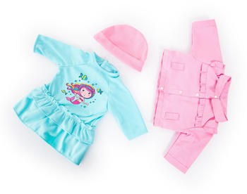 Bayer Design Kleider Puppen 33-38 cm: 3-tlg. Set - Kleid Jacke Mütze türkis/rosa türkis-kombi (16933616)