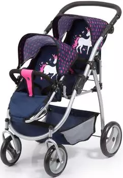 Bayer Design Twin Buggy Einhorn blau/pink