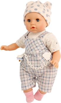 Schildkröt Baby Amy 45 cm mit Schnuller, Malhaar, blaue Schlafaugen, Kleidung weiss/blau