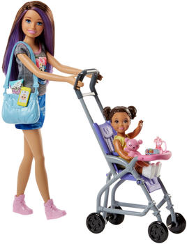 Barbie Babysitter und Kinderwagen