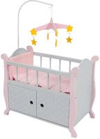CHIC2000 Puppenbett "Puntos Grey" aus Holz mit Mobile