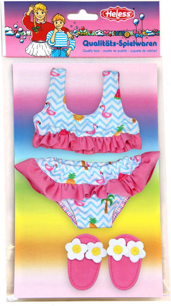 Heless Flamingo Bikini mit Badeschläppchen Größe 28-35cm