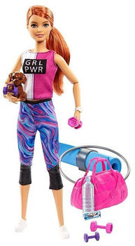 Barbie Fitness Doll with Puppy and 9 Accessories (GJG57)