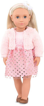 Our Generation Puppe Millie mit rosa Kleid und Felljacke 46cm