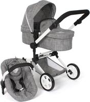CHIC2000 Kombi-Puppenwagen "Linus, Jeans Grey" mit Babywanne und Autositz