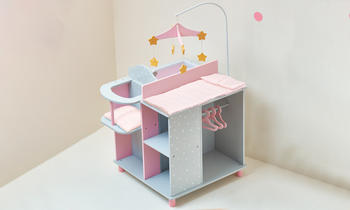 Teamson Olivia's Little World - Polka Dots Princess Baby Doll Changing Station - Grey