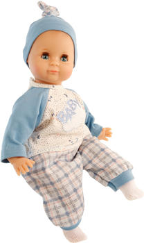 Schildkröt Puppe Schlummerle 32 cm mit Malhaar und blauen Schlafaugen, Kleidung blau/weiss